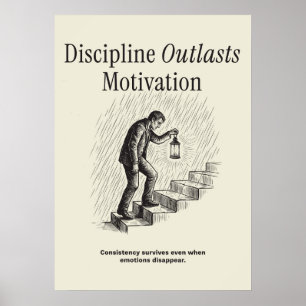 Póster La disciplina dura más que la motivación