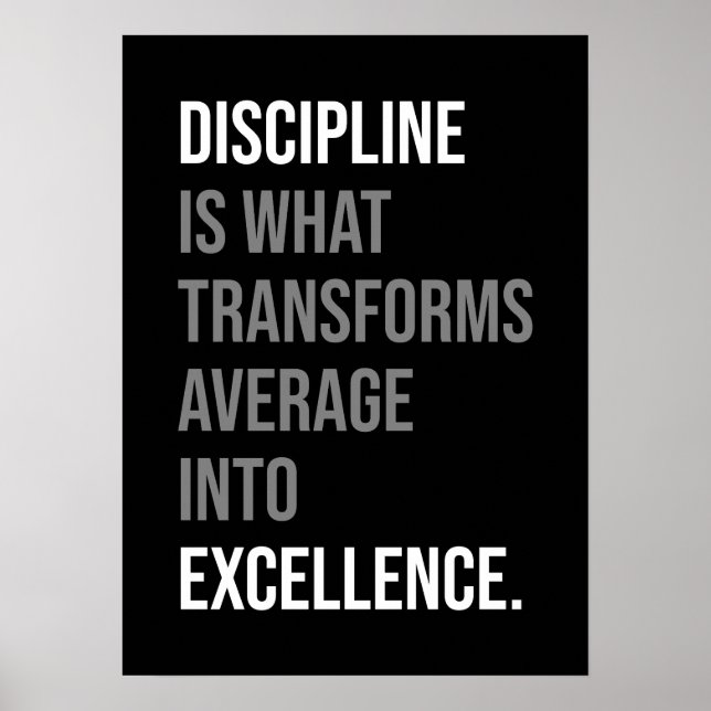 Póster La Disciplina Transforma El Promedio En Excelencia (Frente)
