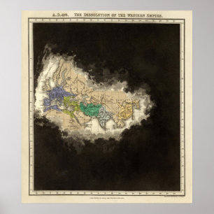 Póster La disolución del ANUNCIO occidental del imperio