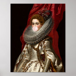 Póster La diva de la goma de burbujas con la correa de en