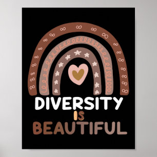 Póster La Diversidad Es Hermosa Tonos De Piel Arcoíris Af