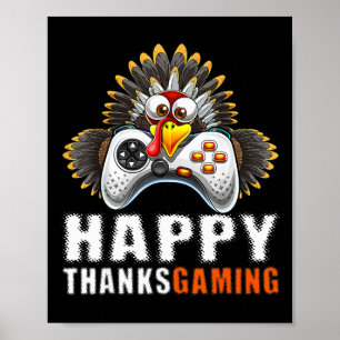 Póster La divertida consola de videojuegos Turkey Thanken