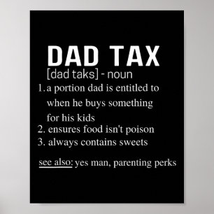 Póster La divertida definición de impuesto a papá del pad