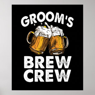 Póster La divertida fiesta de graduados de Groom Brew Cre