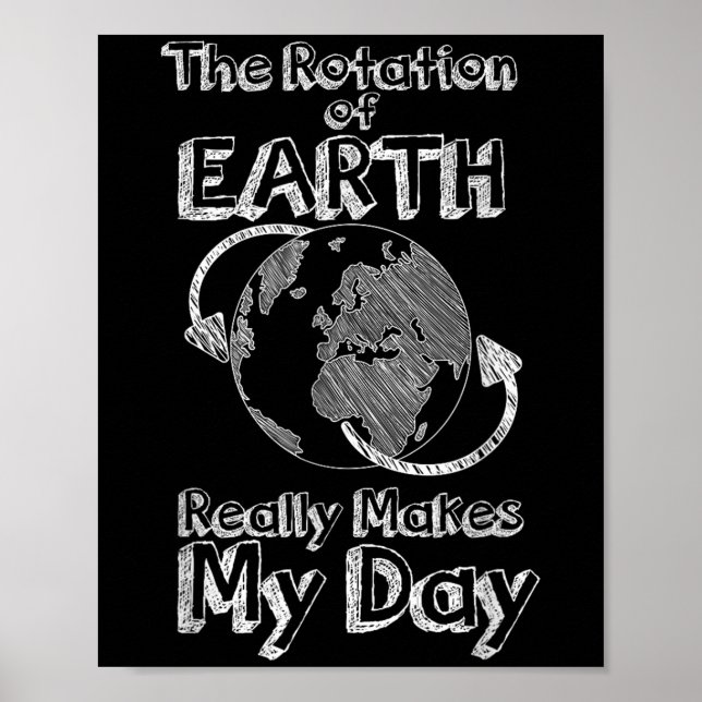 Póster La divertida rotación científica de la tierra hace (Frente)