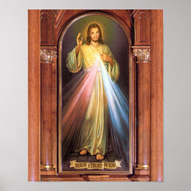 Póster La Divina Imagen Devocional De La Misericordia. (Frente)