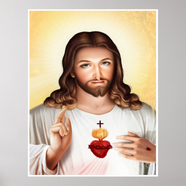 Póster La divina misericordia de Jesús Sagrado Corazón