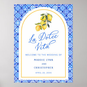 Póster La Dolce Vita Boda mediterráneo Poster de bienveni