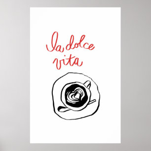 Póster La Dolce Vita Espresso Copa Imprimir Italia Minima