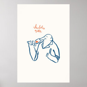 Póster La Dolce Vita Hombre Sniffing Vine Glass Print Ita