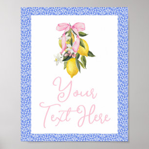 Póster La Dolce Vita Limón Rosa Baby Shower
