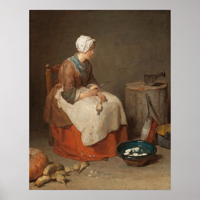 Póster La doncella de cocina - Jean-Siméon Chardin Bella  (Frente)