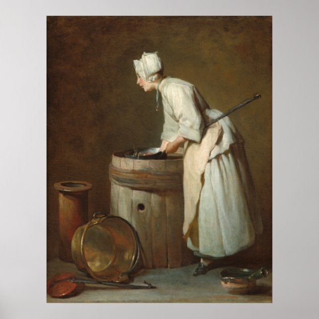 Póster La doncella de esclería - Jean-Siméon Chardin Bell (Frente)