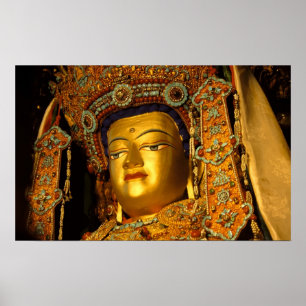 Póster La dorada estatua de Buda Jowo, el templo Jokhang,