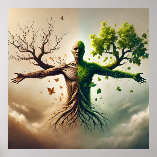 Póster La dualidad de la vida: crecimiento y decadencia (Frente)