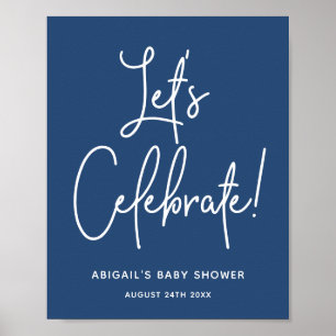 Póster La ducha azul de la Marina minimalista celebra el