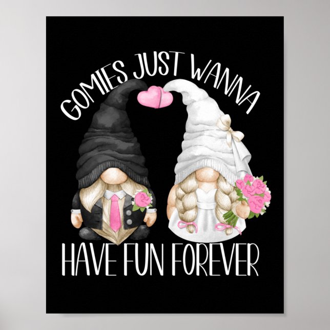 Póster La Ducha De Bodas Graciosa Pun Cute Gnomies Para N (Frente)