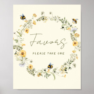 Póster La ducha de flores silvestres favorece el Rótulo