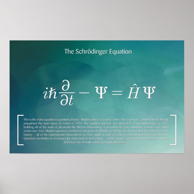 Póster La ecuación de Schrödinger - Poster de matemáticas (Frente)
