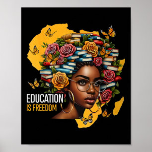 Póster La educación de la historia negra es libertad Libr