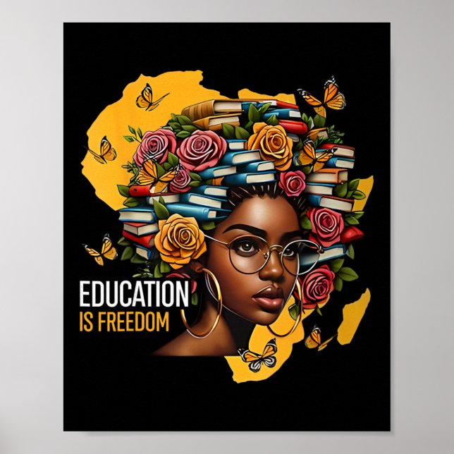 Póster La educación de la historia negra es libertad Libr (Frente)