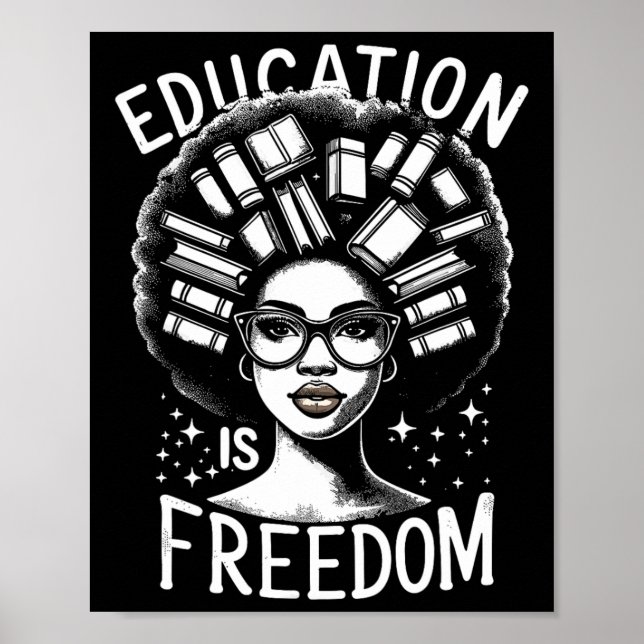 Póster La educación de la historia negra es libros de lib (Frente)