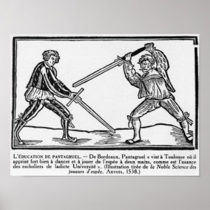 Póster La educación de Pantagruel, el ilustracion