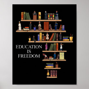 Póster La educación es el Lector de Libros de Libertad Mo