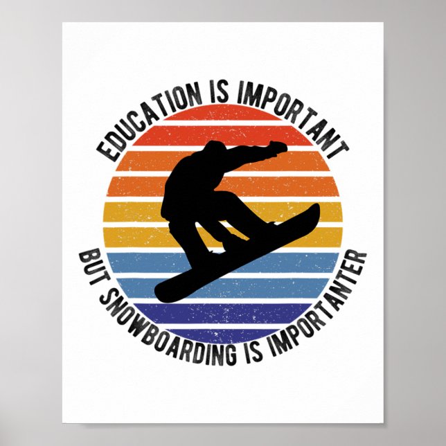 Póster La Educación Es Importante Pero El Snowboard Es Im (Frente)