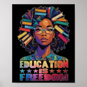 Póster La educación es la libertad los libros de profesor