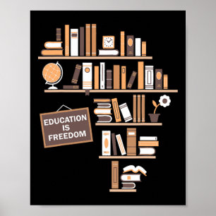 Póster La educación es libertad historia negra afroameric