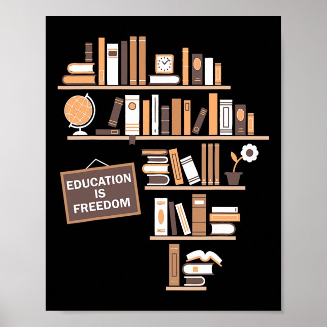 Póster La educación es libertad historia negra afroameric (Frente)