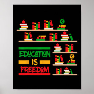 Póster La educación es libertad Historia negra afroameric