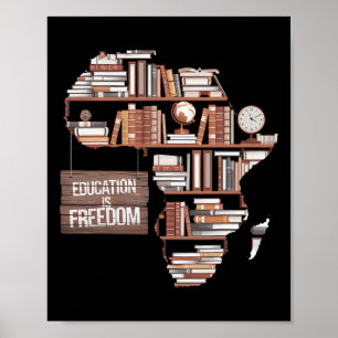 Póster La educación es libertad para la historia negra af