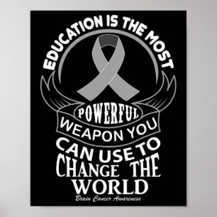 Póster La educación puede cambiar el cáncer cerebral mund