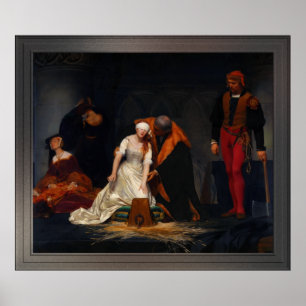 Póster La ejecución de Lady Jane Grey por Paul Delaroche