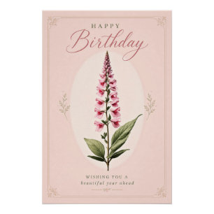 Póster La elegancia de la flor de dedalera