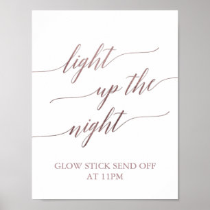 Póster La Elegante Caligrafía De Oro Rosa Enciende La Noc