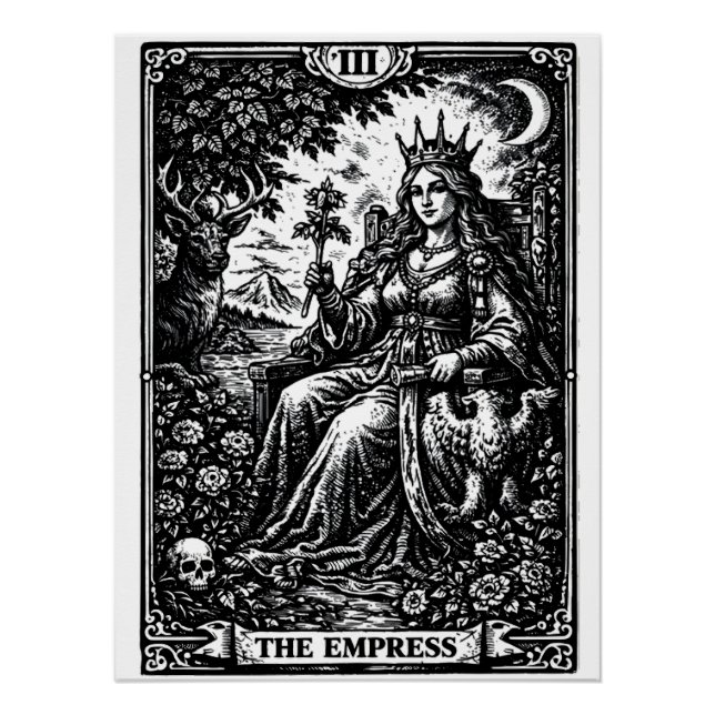 Póster La Emperatriz — BurnsInHell Tarot III (Anverso)