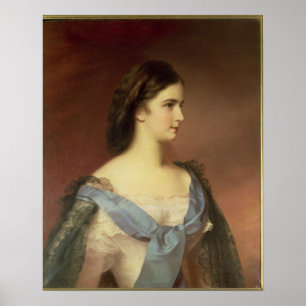 Póster La emperatriz Isabel de Baviera como joven