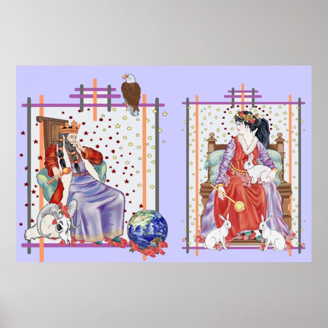 Póster La emperatriz y el emperador tarot (Frente)