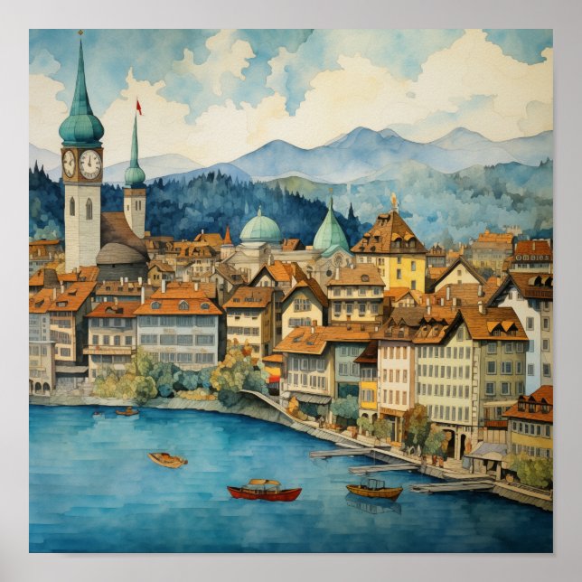 Póster La encantadora ciudad de Luzern #2 (Frente)