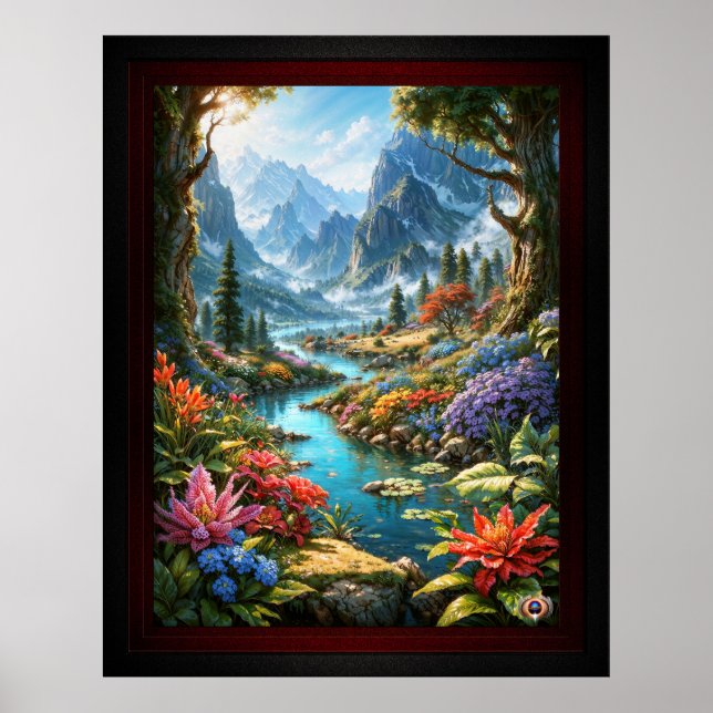 Póster La encantadora tierra de Kalakoff AI Art de Xzendo (Frente)