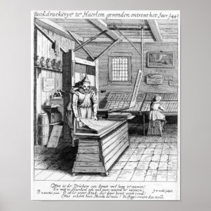 Póster La encuadernación de Laurens Janszoon Koster
