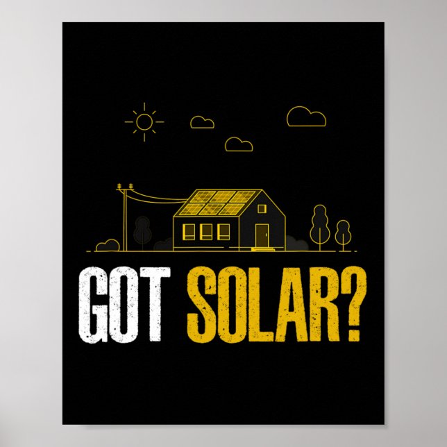 Póster La energía solar tiene paneles solares divertida e (Frente)