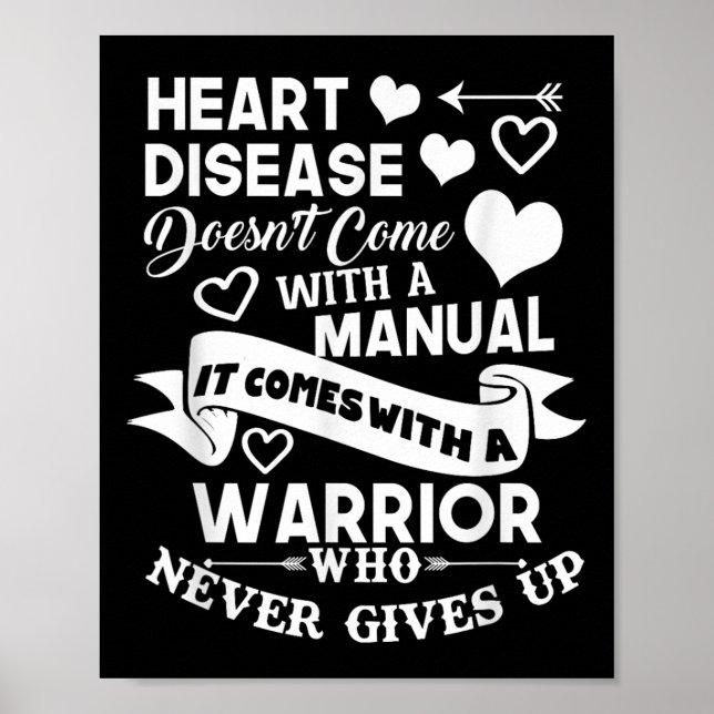 Póster La Enfermedad Cardíaca No Incluye Un Guerrero Manu (Frente)