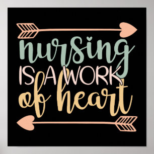 Póster La Enfermería Vintage Es Una Obra De Corazón