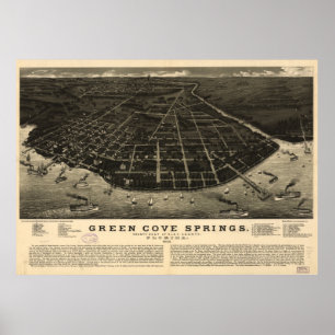 Póster La ensenada verde del vintage salta el mapa