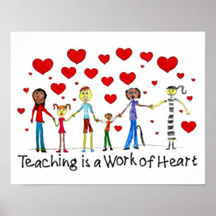 Póster La enseñanza es un trabajo de corazón
