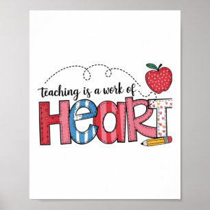 Póster La Enseñanza Es Un Trabajo Del Día De San Valentín